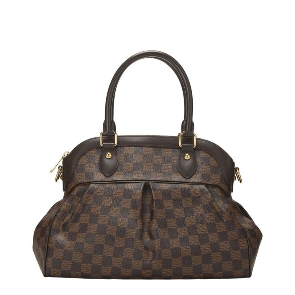 Louis Vuitton Brown Damier Ebene & Vachetta Leather Trevi Pm (Authentic